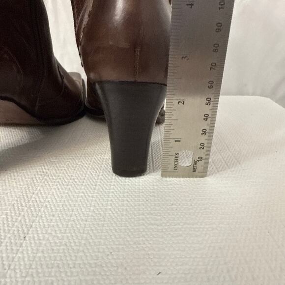 Eddie Bauer Boots Womens 7 M Ankle Wingtip Brown Leather Brazil Western Snip Toe - Picture 7 of 11